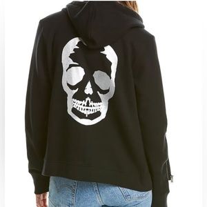 Zadig & Voltaire Comfy Foil Skull Black Hoodie Size Medium